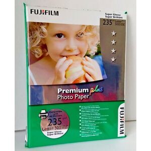 FUJIFILM Premium Plus Photo Paper Super Glossy 235g 8.5"x11" 50 Sheets‎ SEALED